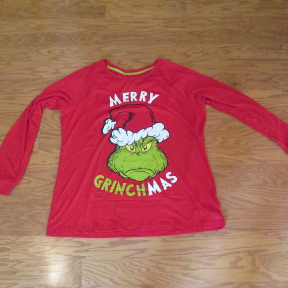 Grinch Who Stole Christmas Merry Grinchmas Large 12-14 Soft Sleep Shirt - Picture 1 of 5